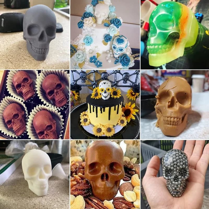 Formă pentru bilă de gheață 3D cu craniu
