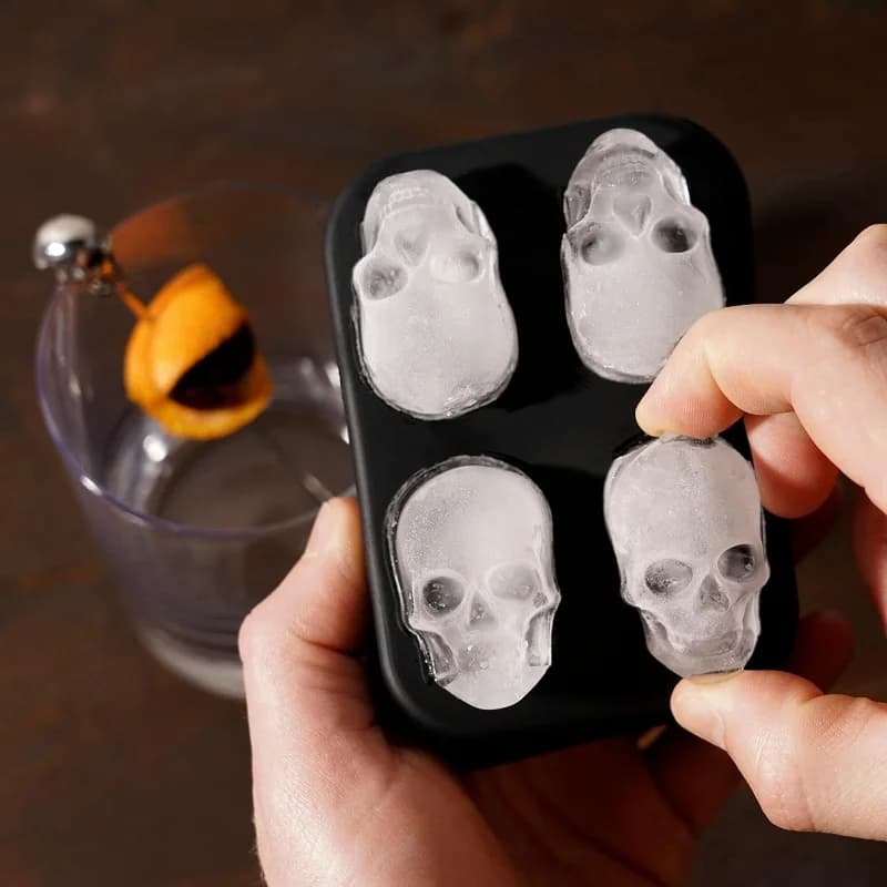 Formă pentru bilă de gheață 3D cu craniu